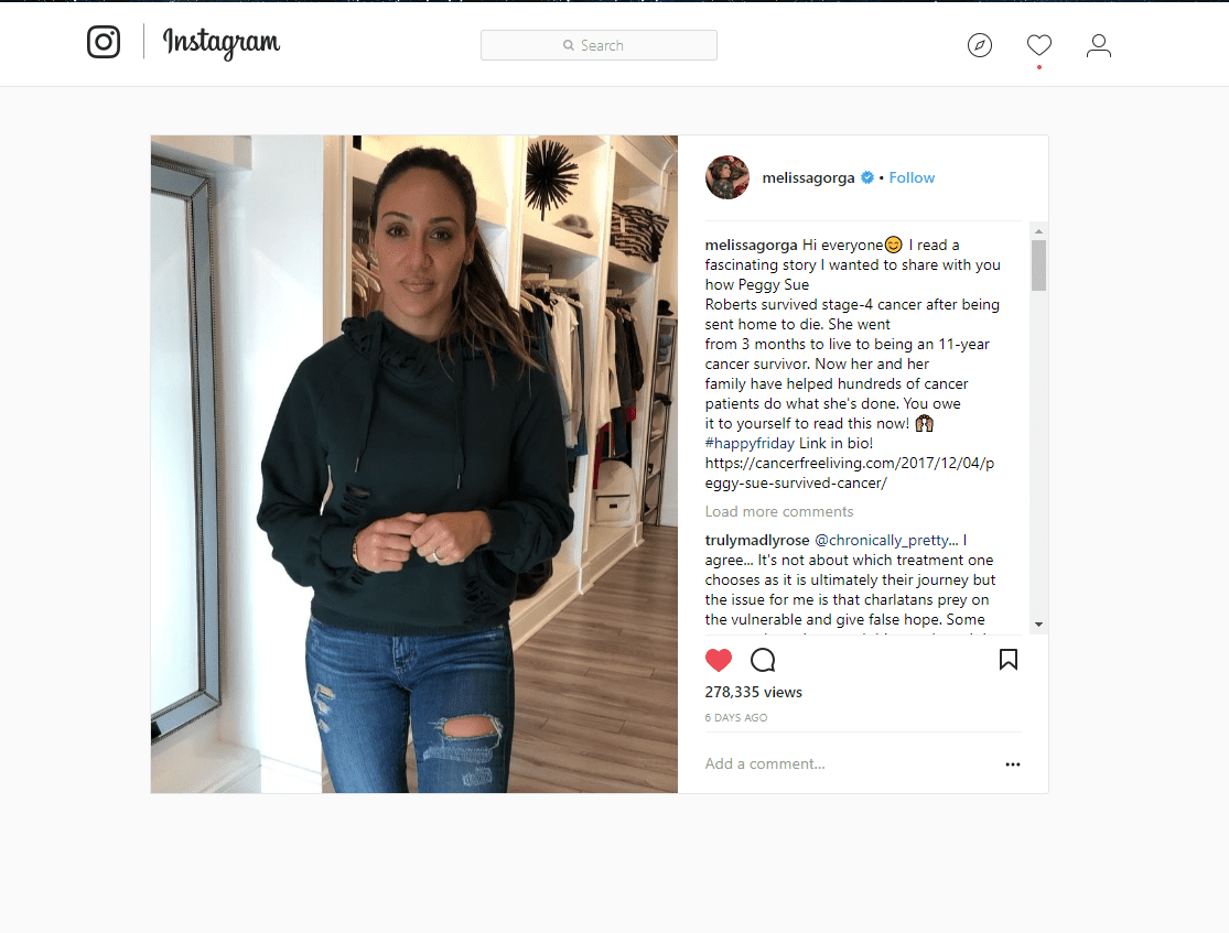 Melissa Gorga Celebrity Social Post