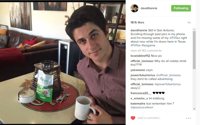 David Henrie Celebrity Social Post