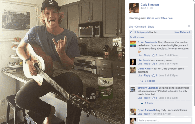 Cody Simpson Celebrity Social Post